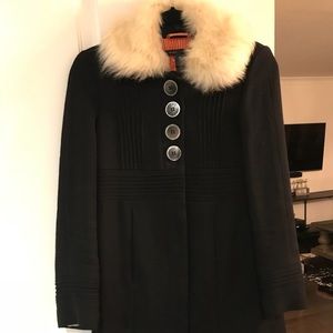 Marc jacobs faux fur black coat